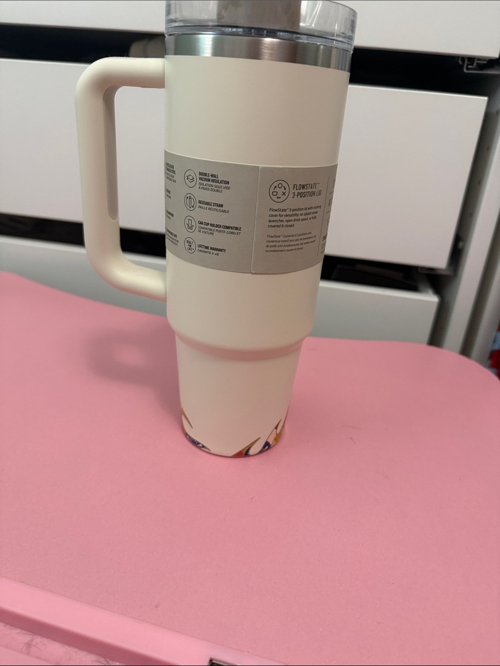 Stanley Dragon Cream Tumbler with Red Multi-Color Decorative Base - Picture 6 of 8